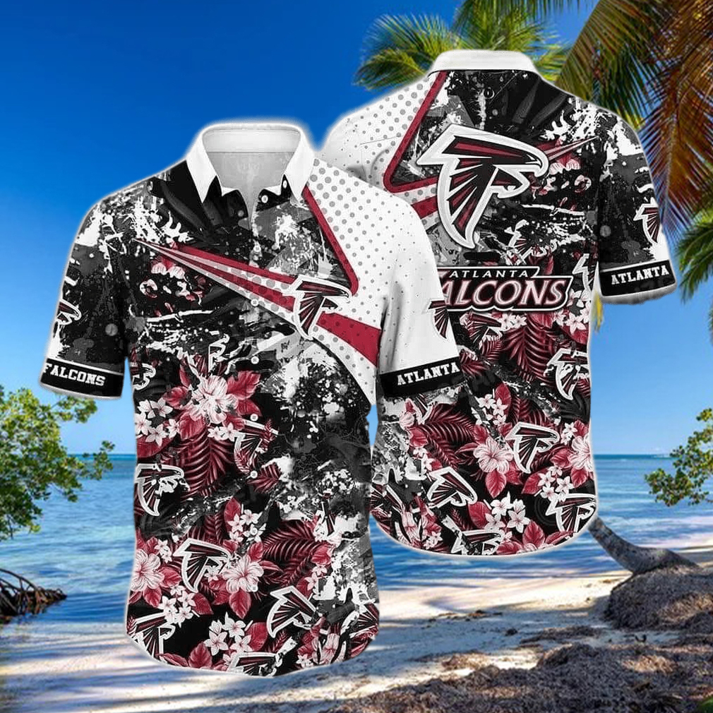 Vintage Aloha NFL AtNFL Atlanta Falcons Hawaiian Shirt Tropical Flower Beach Gift For Him hawaiian shirt - Limotees