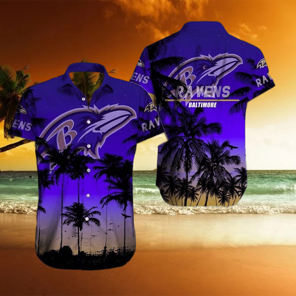 Vintage Aloha NFL Baltimore Ravens Hawaiian Shirt Beach Gift For Him - Limotees