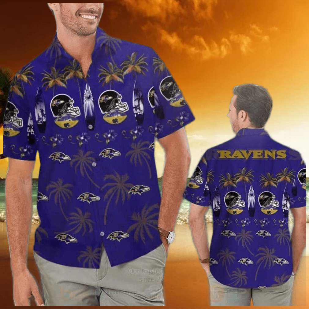 Vintage Aloha NFL Baltimore Ravens Hawaiian Shirt Summer Vacation Gift - Limotees