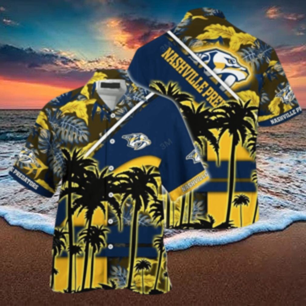 Vintage Aloha NHL Nashville Predators Hawaiian Shirt Beach Gift For Him - Limotees