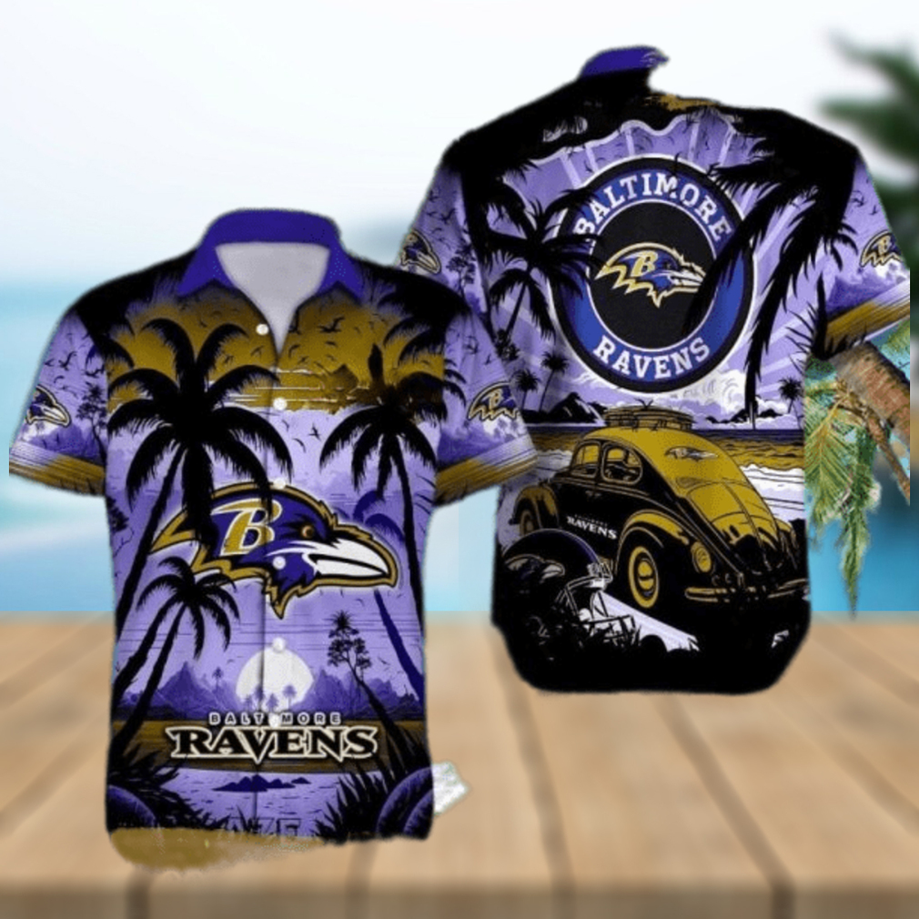 Vintage Baltimore Ravens Hawaiian Shirt Summer NFL Aloha Hawaiian Shirt Summer Holiday Gifts - Limotees