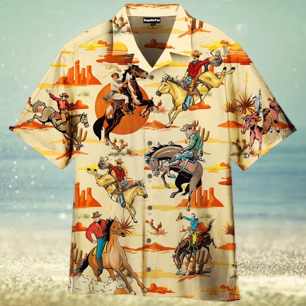 Vintage Cowboy Riding Horse Hawaiian Shirt - Limotees