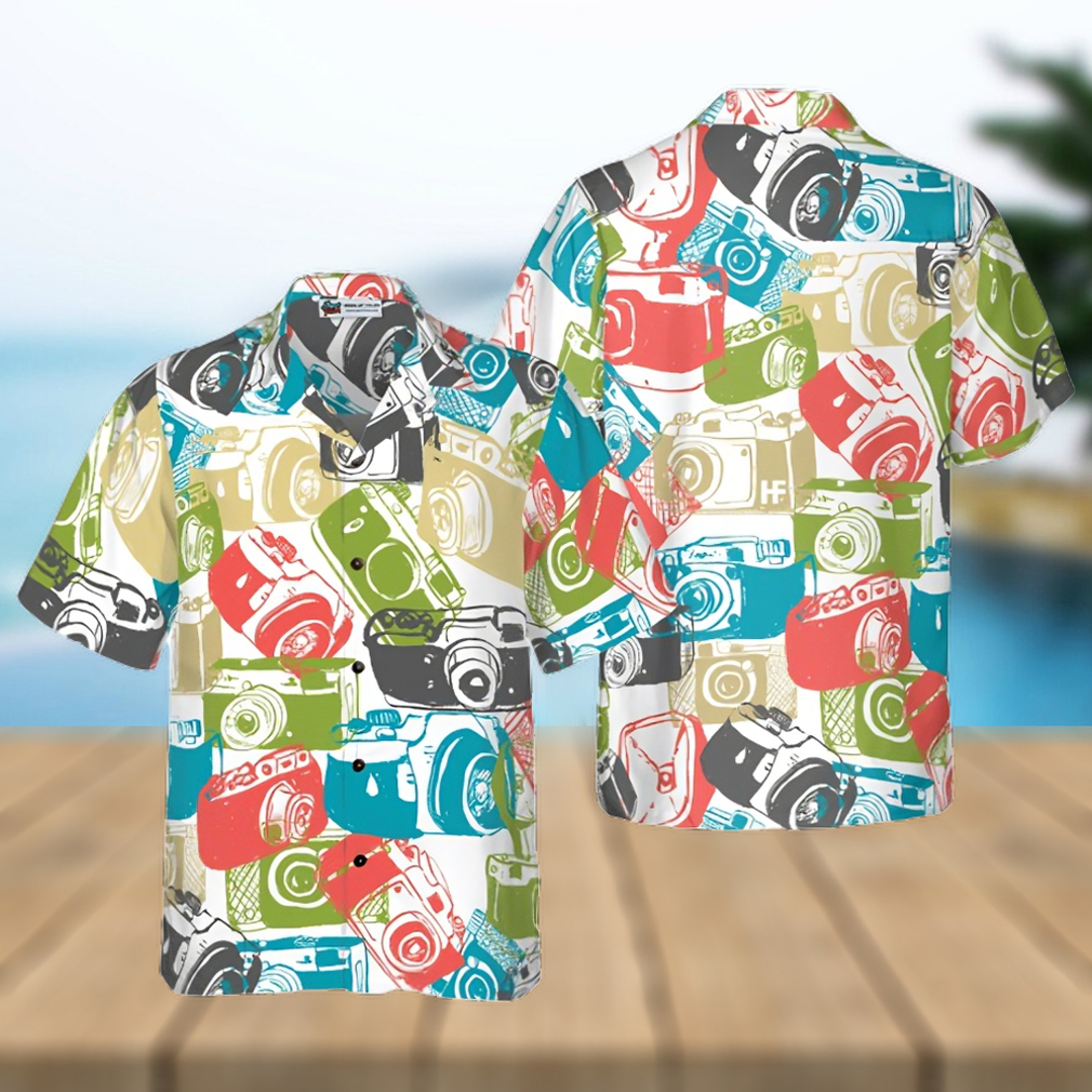 Vintage Hand Drawn Cameras Hawaiian Shirt - Limotees