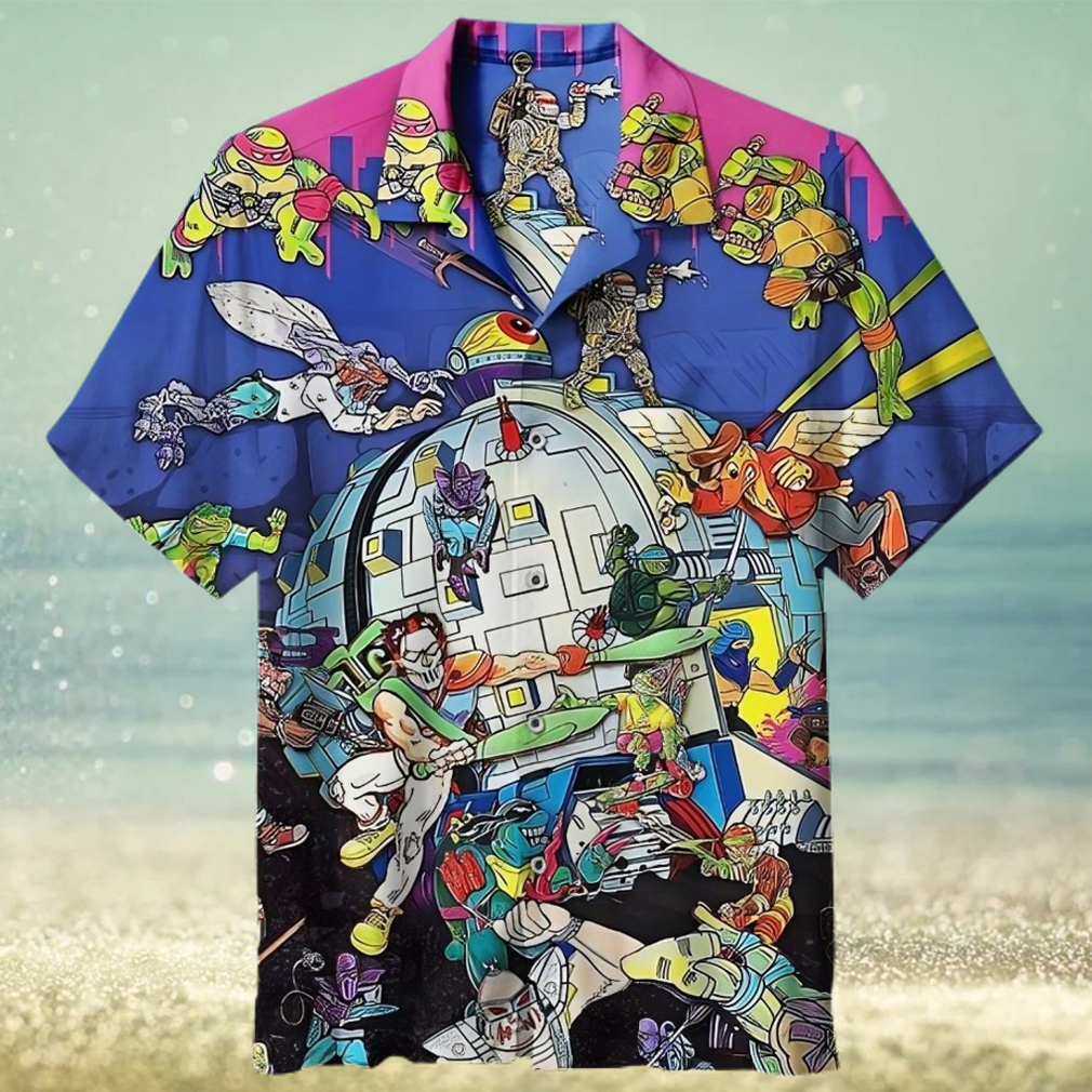 Vintage Ninja Turtles Pattern 3D Hawaiian Shirt - Limotees