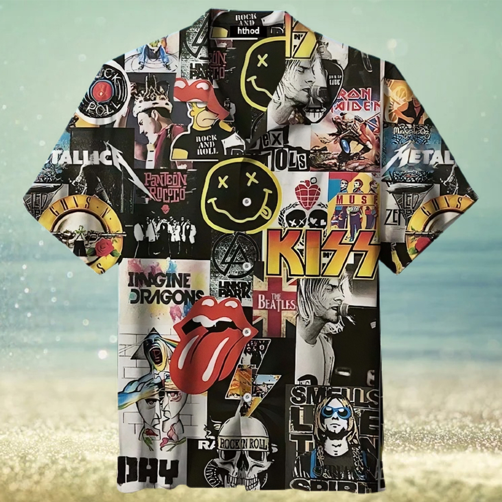 Vintage Rock Band Logo 3D All Print Hawaiian Shirt - Limotees