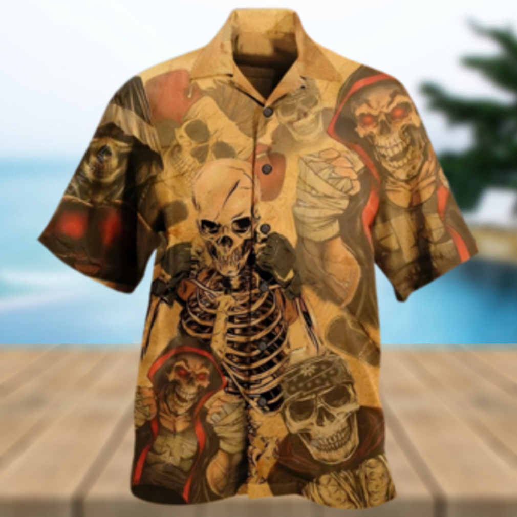 Vintage Skull Boxing King Hawaiian Aloha Shirt - Limotees