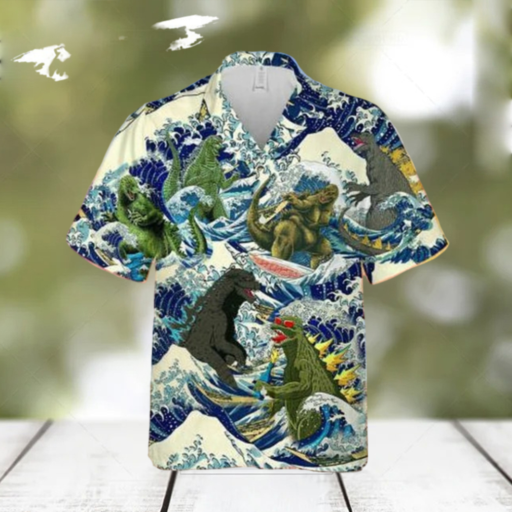 Vintage Super Godzilla Surfing Hawaiian Shirt - Limotees