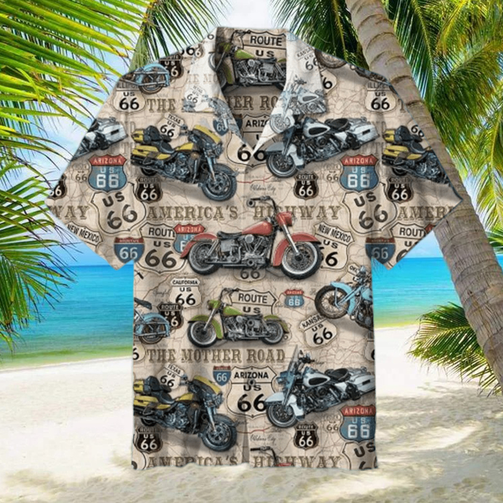 Vintage Vintage Motorcycles On Route Hawaiian Shirt - Limotees