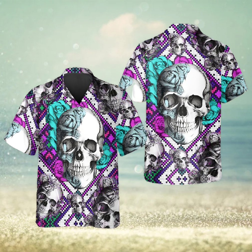 Violet Caro Skull Hawaiian Shirt - Limotees