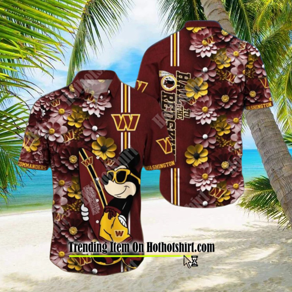 WASHINGTON COMMANDERS ALOHA MICK PATTERN HAWAIIAN SHIRT - Limotees