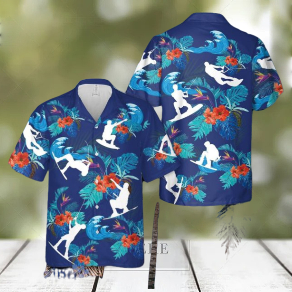 Wakeboarding Silhouettes Aloha Hawaiian Shirt Men And Women Beach Shirt - Limotees