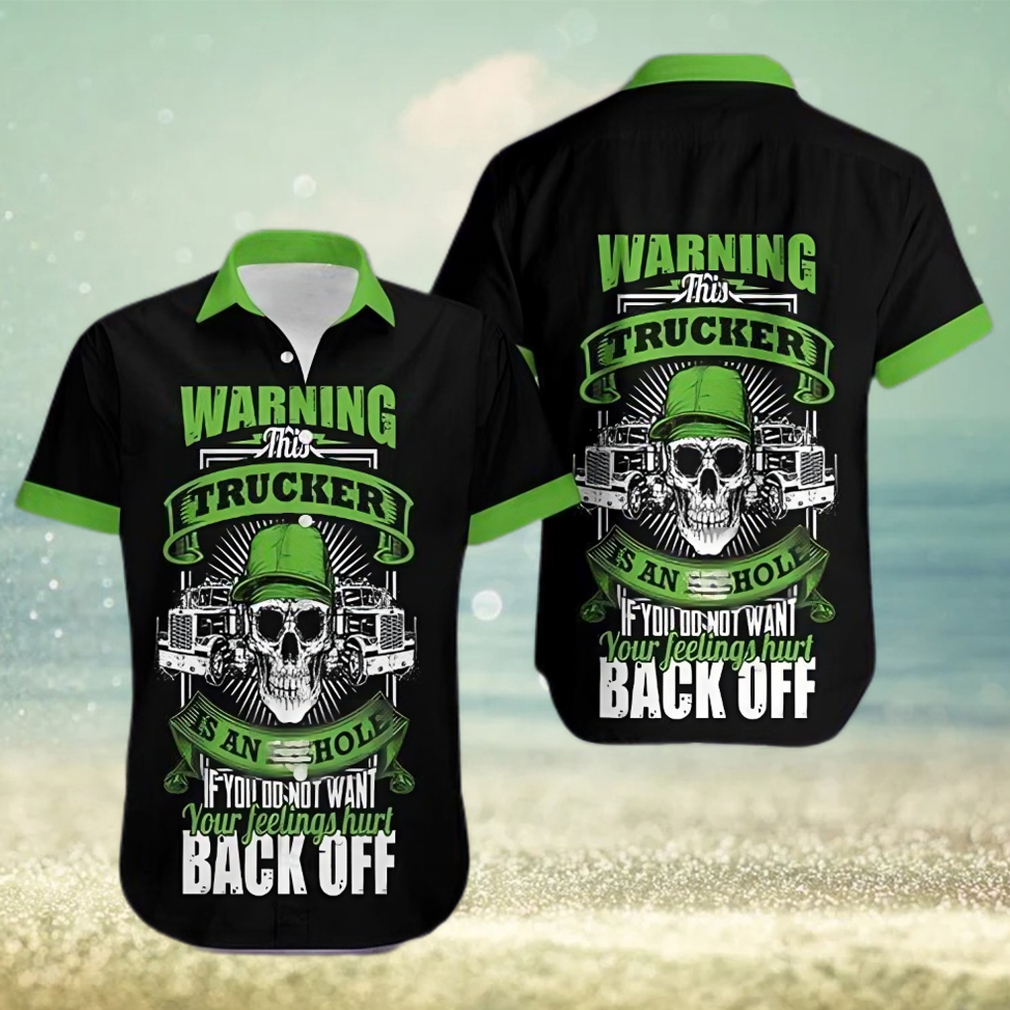 Warning This Trucker Skull Hawaiian Aloha Shirts Hawaiian Shirt - Limotees