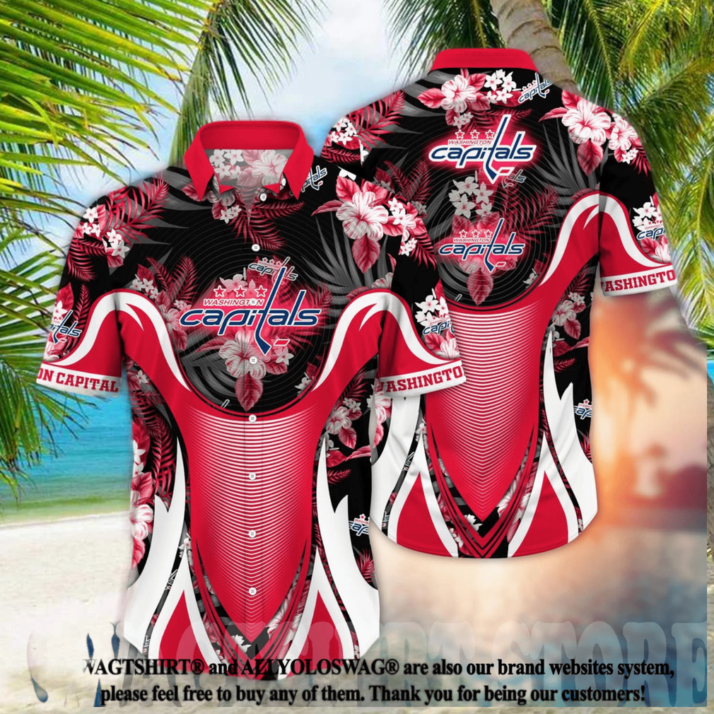 Washington Capitals NHL Flower Classic All Over Printed Hawaiian Shirt - Limotees