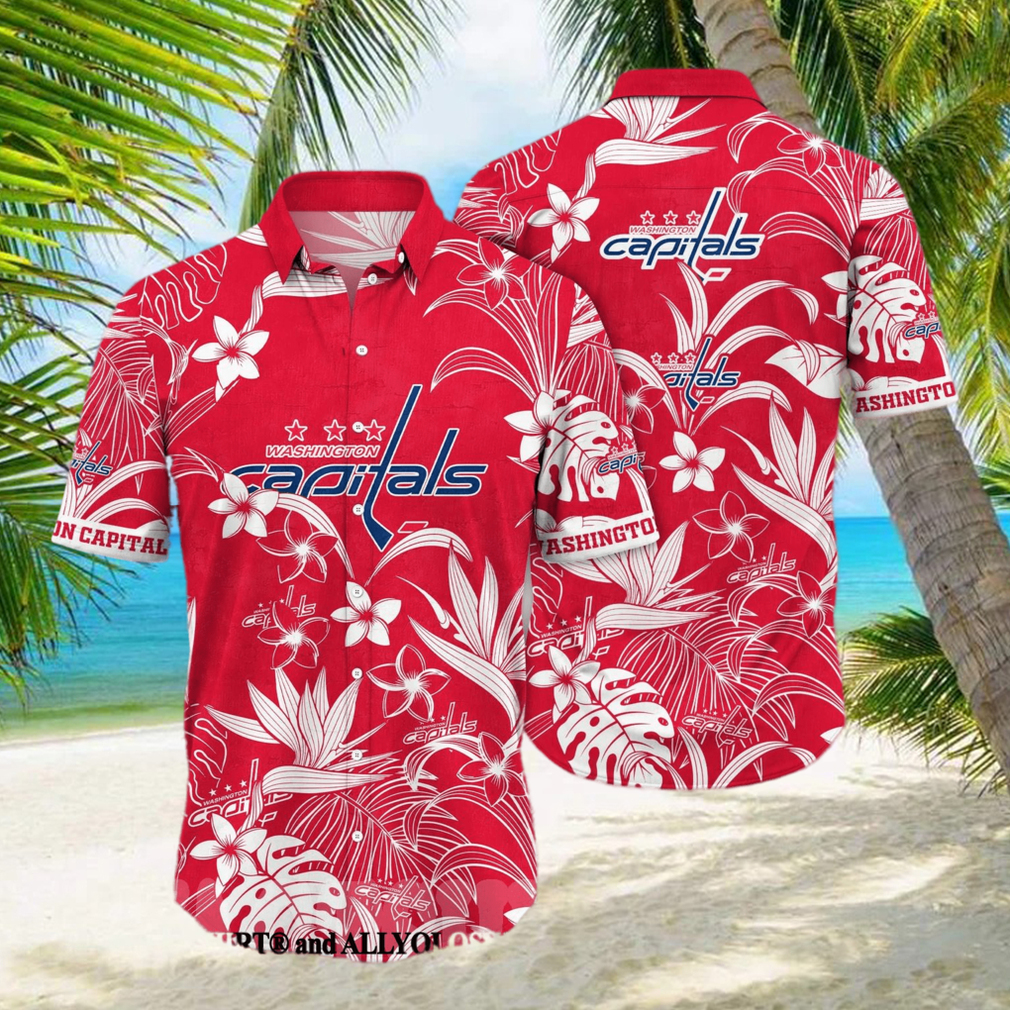 Washington Capitals NHL Flower Full Print Unisex Hawaiian Shirt - Limotees