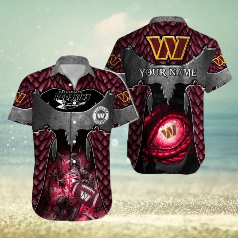 Washington Commanders NFL 3D Hawaiian Shirt Funny Men And Women For Fans Gift Custom Name - Limotees