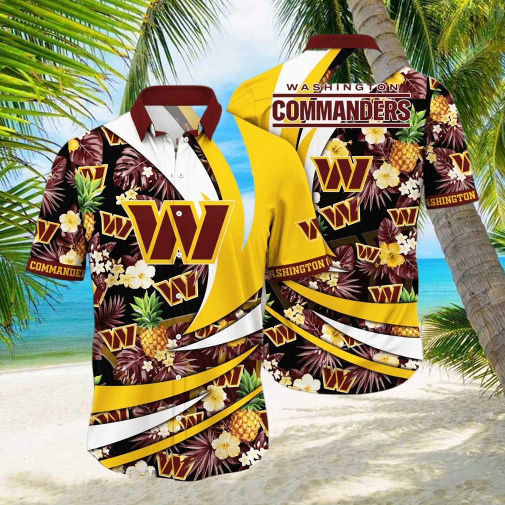 Washington Commanders NFL Flower Hawaiian Shirt Style Gift For Men Women Fans hawaiian shirt - Limotees