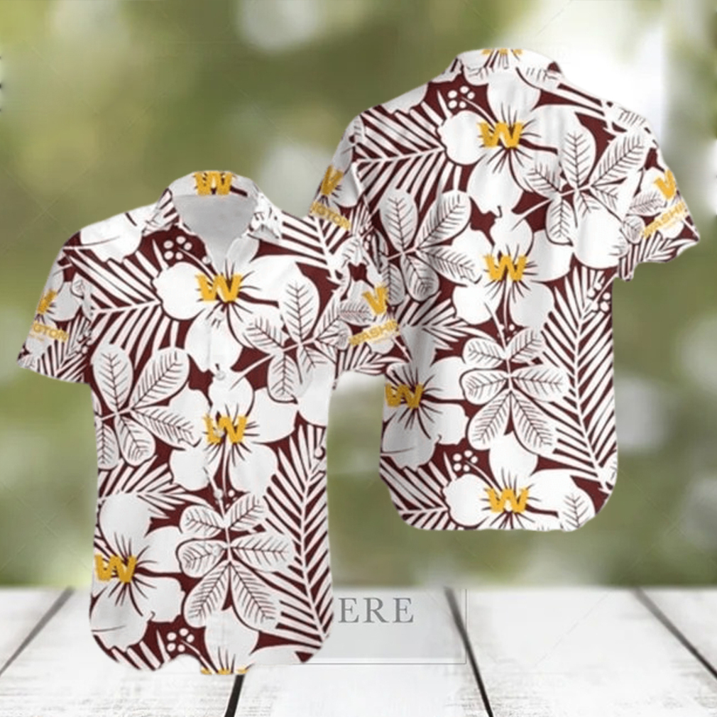 Washington Football Flower Pattern Hawaiian Shirt - Limotees