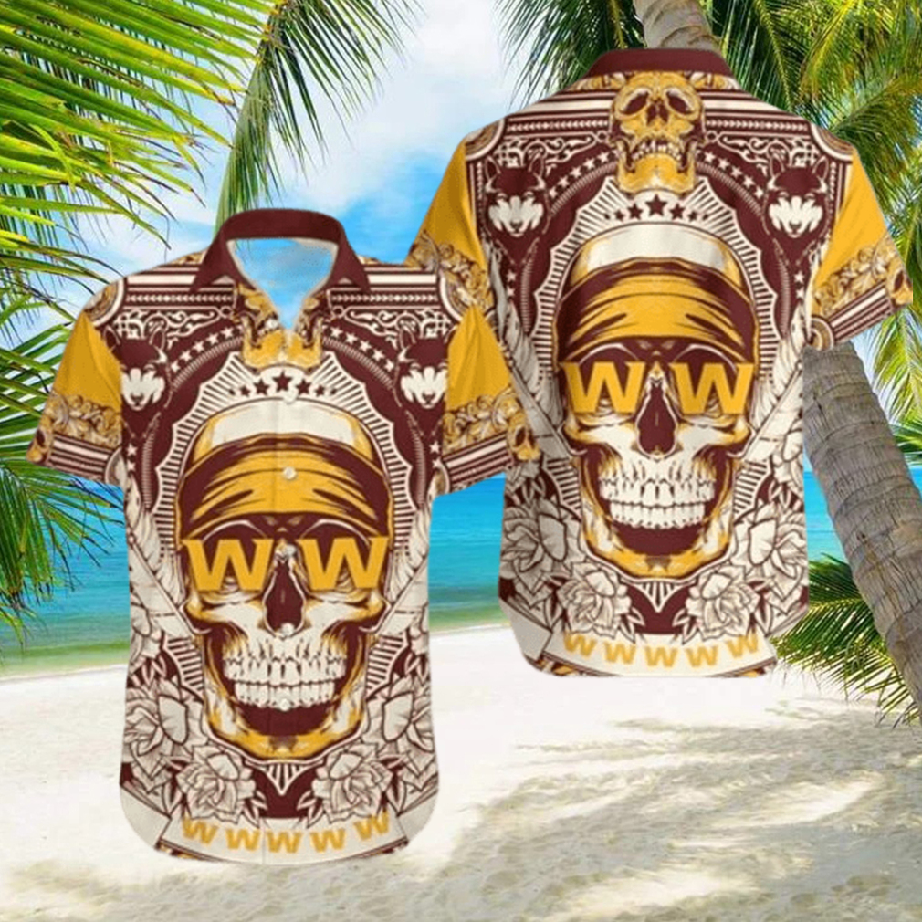 Washington Football NFL Skull Pattern Hawaiian Shirt - Limotees