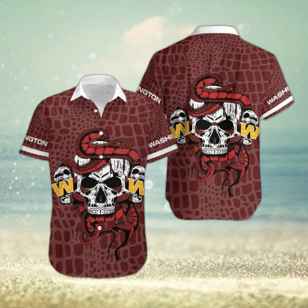 Washington Football Team Snake And Skull Octopus Hawaiian Shirt Gift For Halloween - Limotees