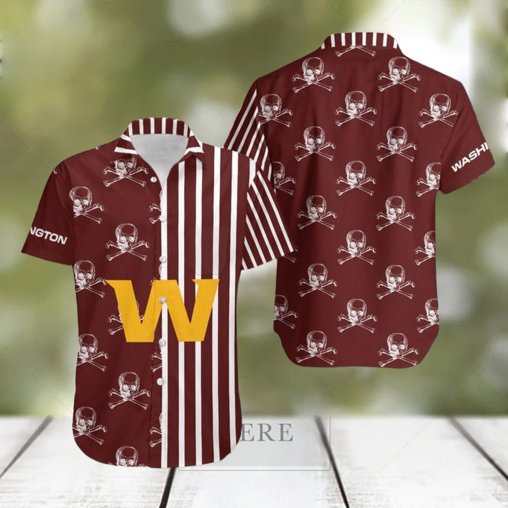 Washington Football Team Stripes and Skull Danger Hawaiian Shirt Gift For Halloween - Limotees