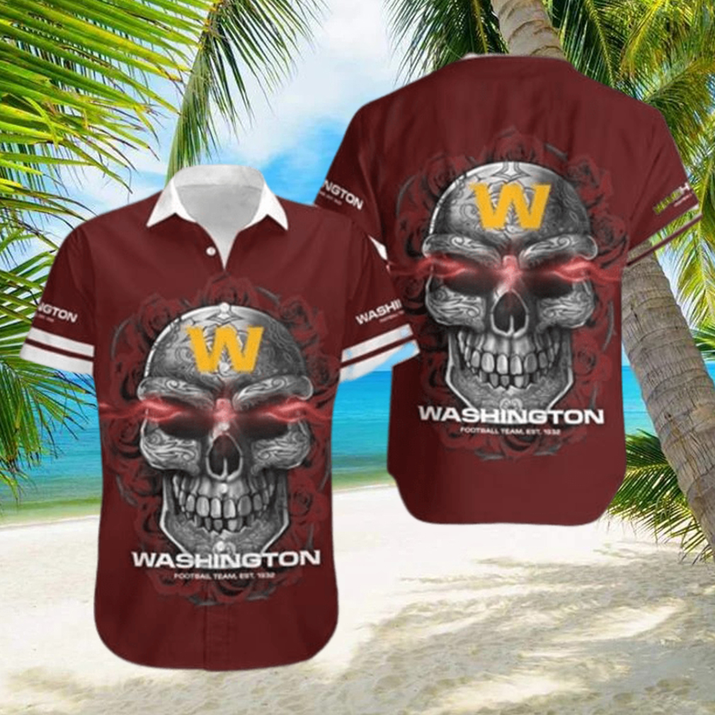 Washington Football Team Sugar Skull NFL Hawaiian Shirt - Limotees