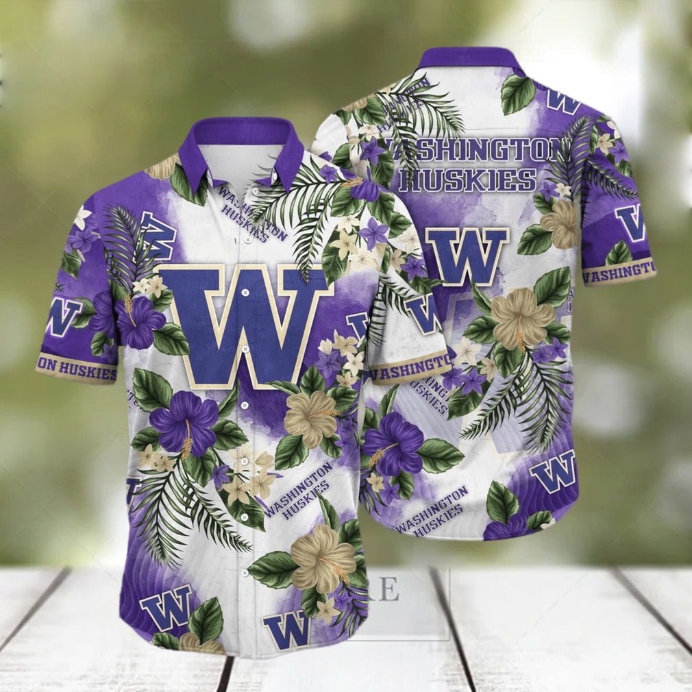 Washington Huskies NCAA Hawaiian Shirt Sun Showerstime Aloha Shirt - Limotees