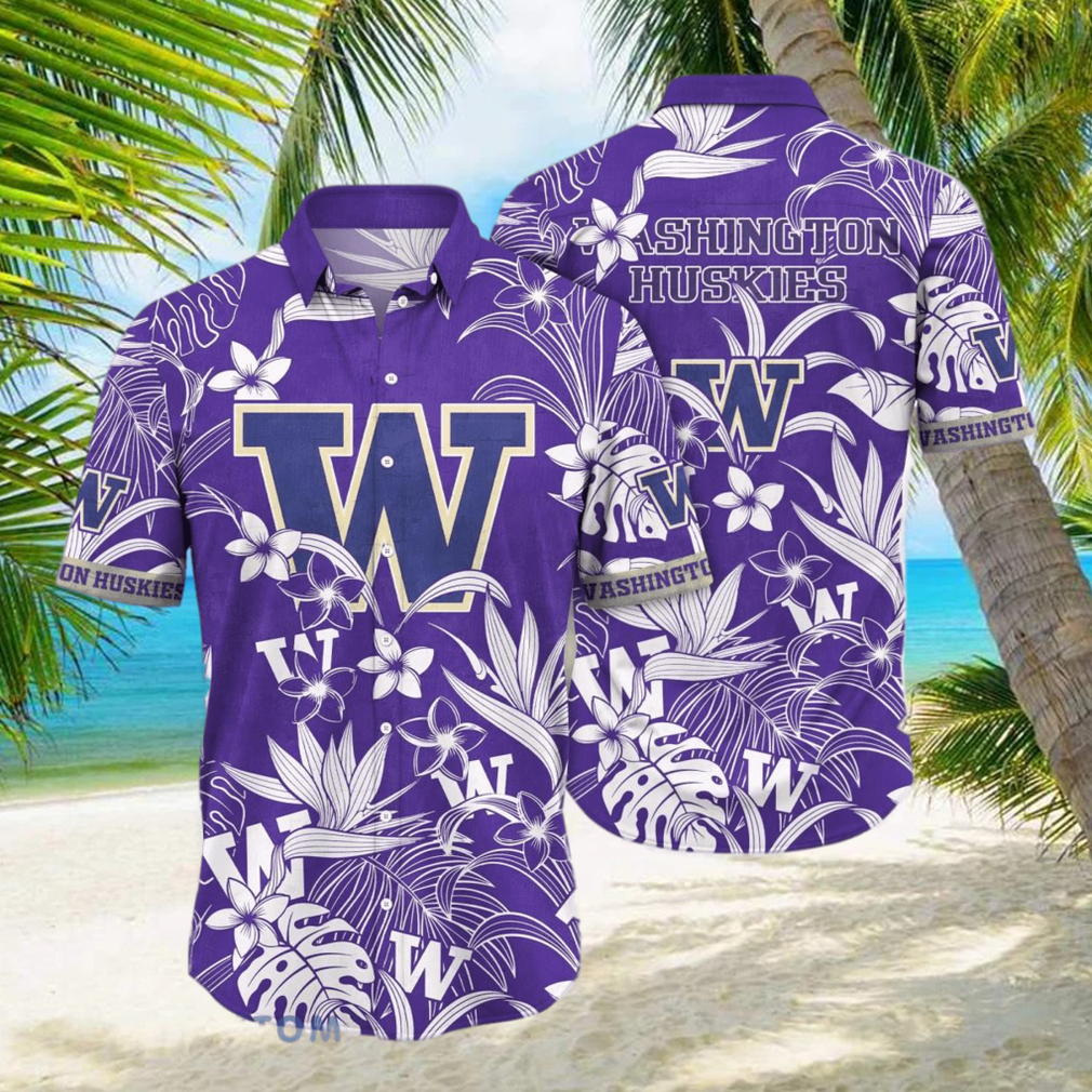 Washington Huskies NCAA1 Flower Hawaiian Shirt For Men Women Impressive Gift For Fans hawaiian shirt - Limotees