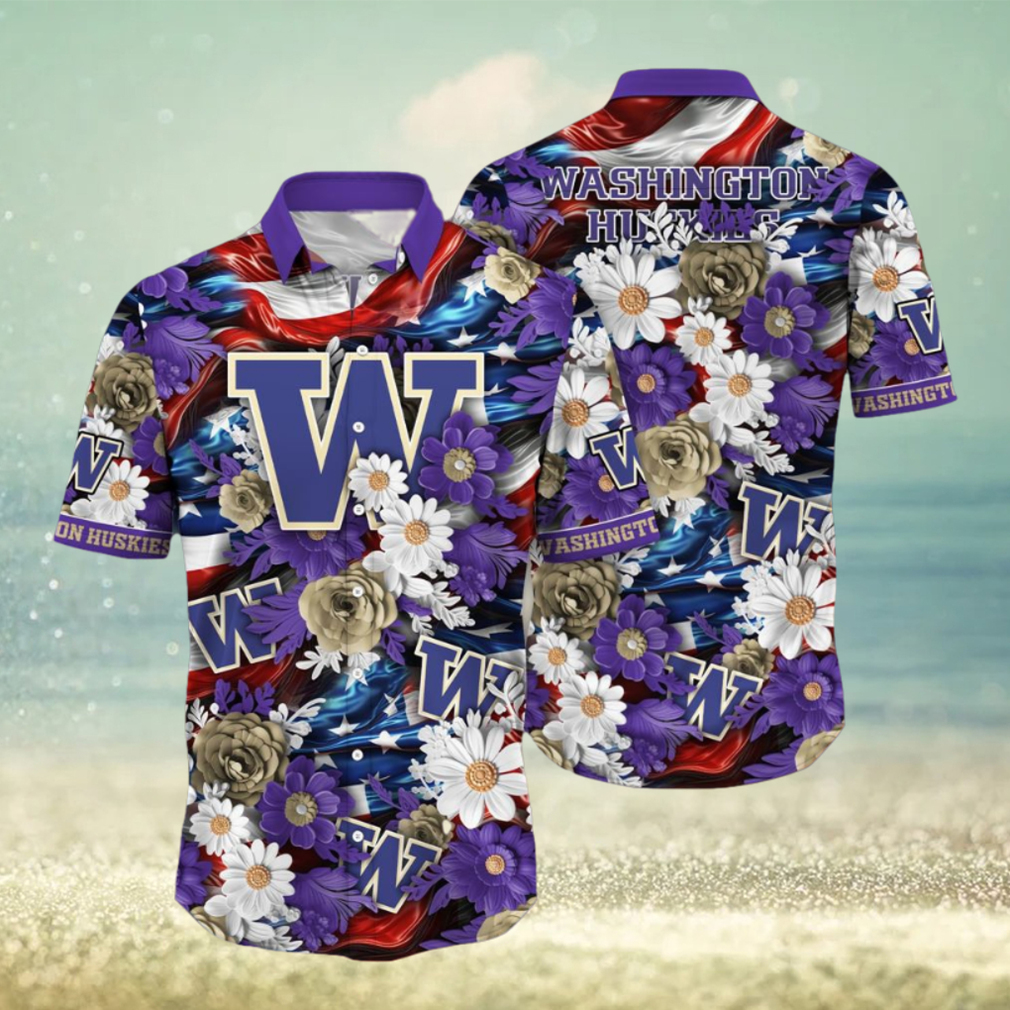 Washington Huskies NCAA1 Hawaii Shirt Independence Day - Limotees