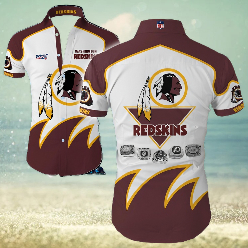 Washington Redskins Big Logo Hawaiian Summer Beach Shirt Full Print - Limotees