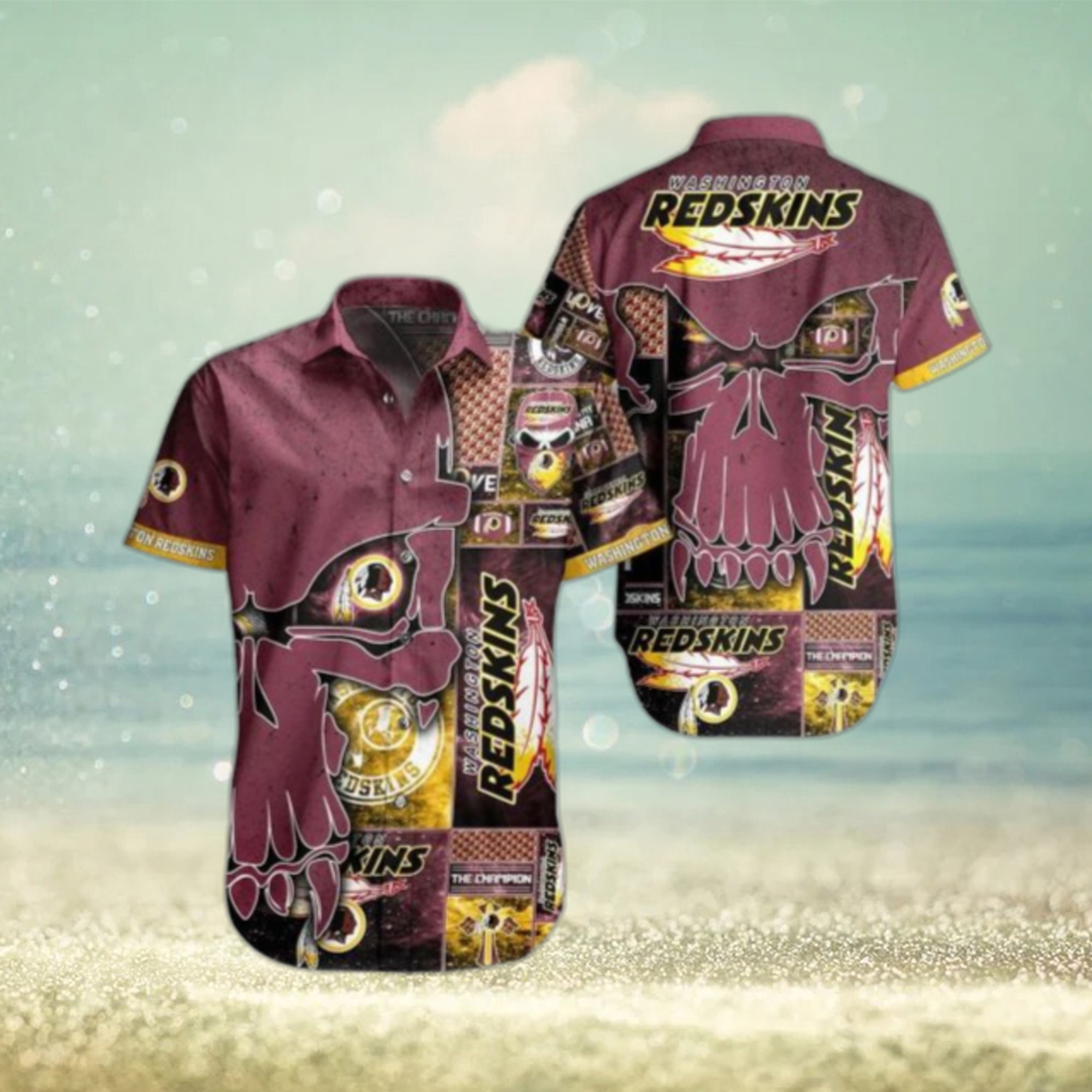 Washington Redskins NFL Hawaiian Shirt Skull Printed 3D New Trend Summer For Fans Hot Trend 2023 - Limotees