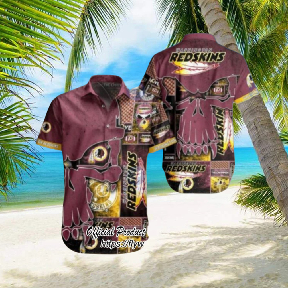 Washington Redskins NFL Skull Printed 3D New Trend Summer For Fans Hot Trend 2023 Hawaiian Shirt - Limotees