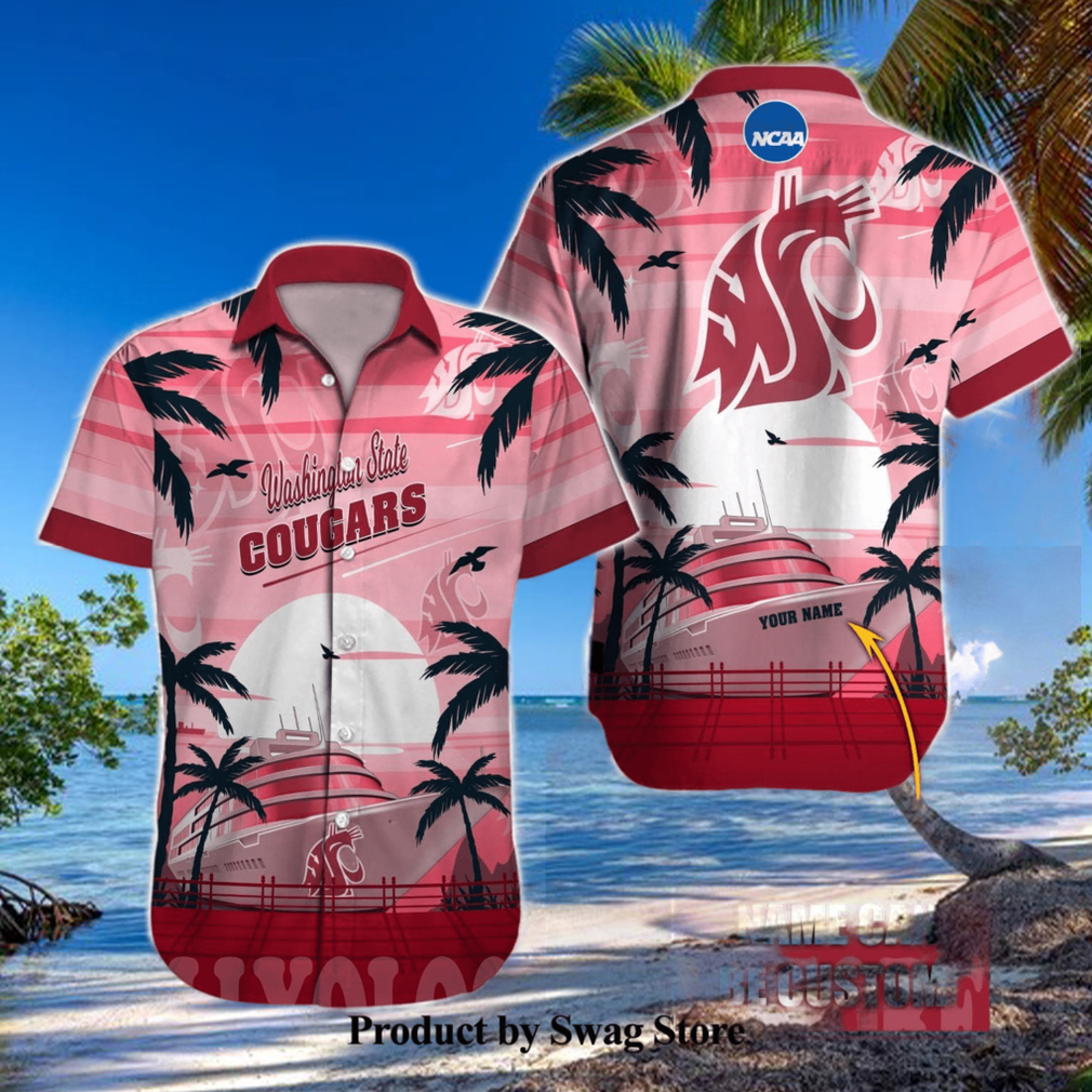 Washington State Cougars NCAA For Sport Fan Personalized Hawaii Shirt - Limotees