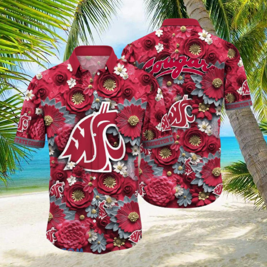 Washington State Cougars NCAA1 Hawaiian Shirt For Men And Women Fans hawaiian shirt - Limotees