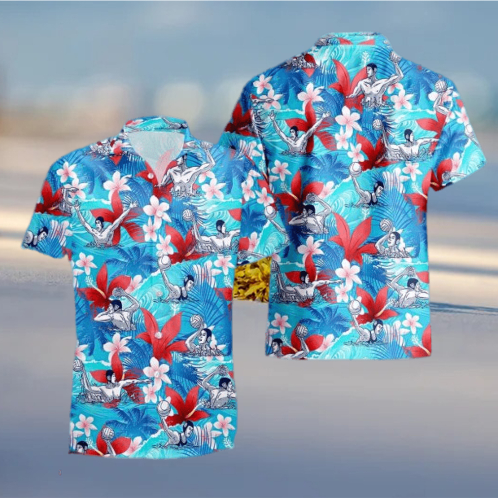 Water Polo Tropical Flower Hawaiian Shirt - Limotees