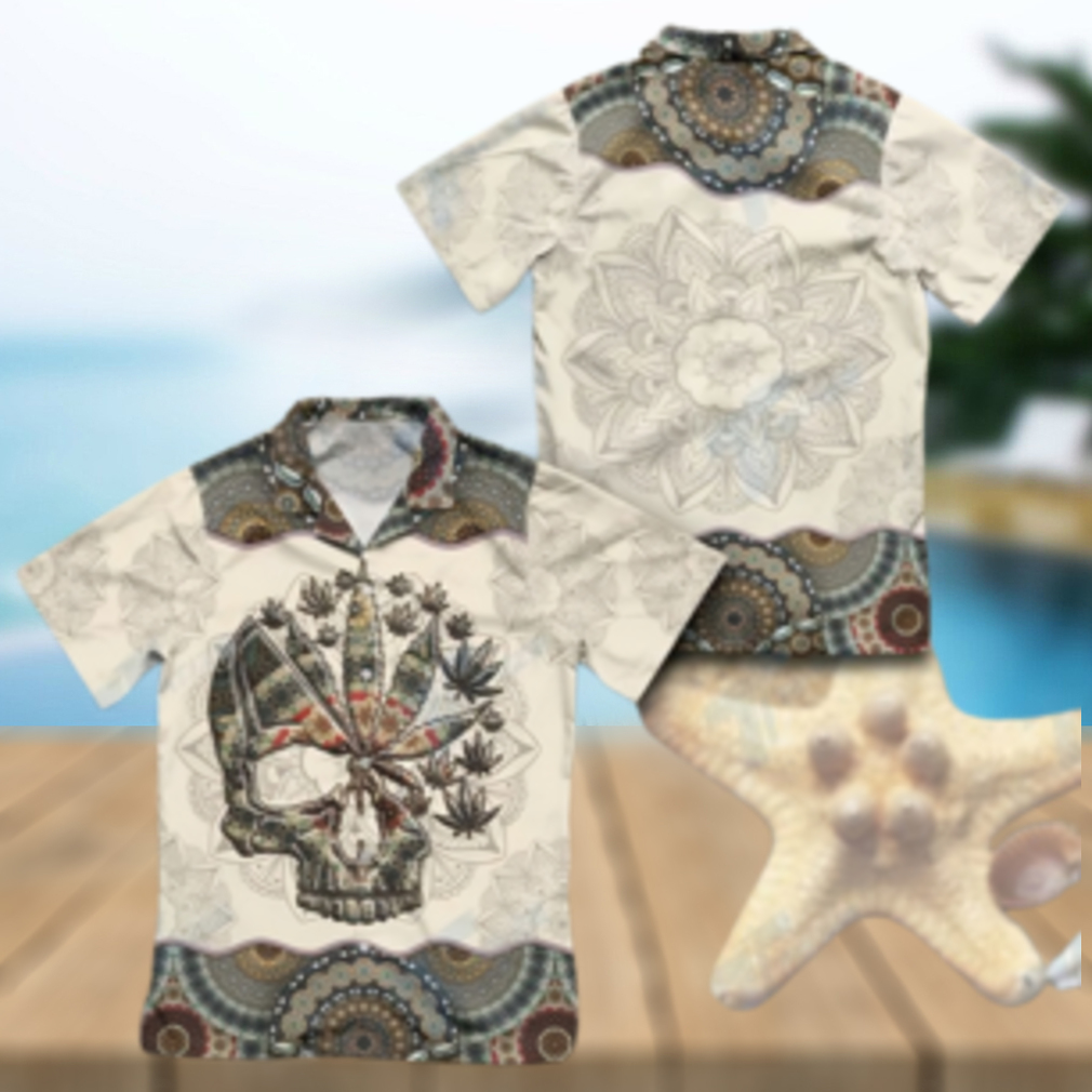 Weed Skull Mandala Pattern Hawaiian Shirt Crazy Funny Hawaiian Shirt Vintage - Limotees