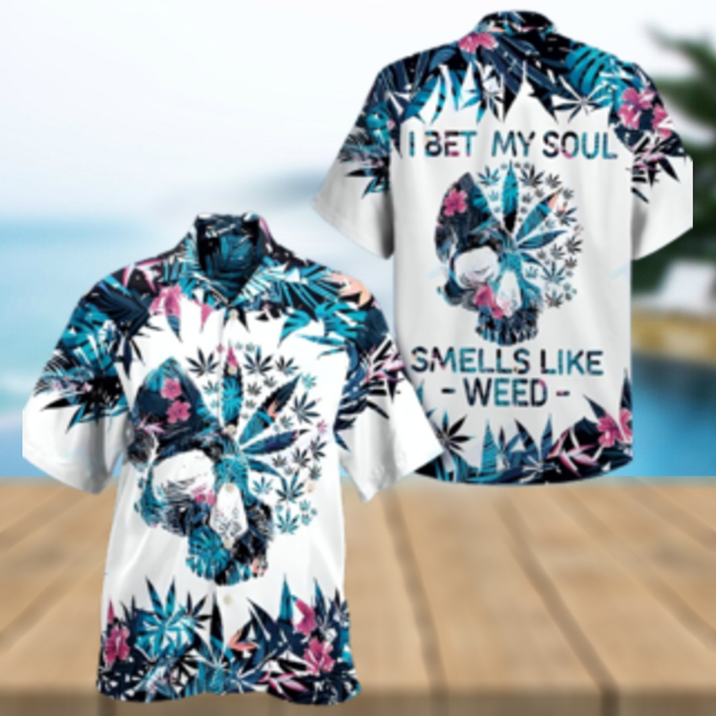 Weed Skull Smell Like Weed All Over Printed Hawaiian Shirt - Limotees