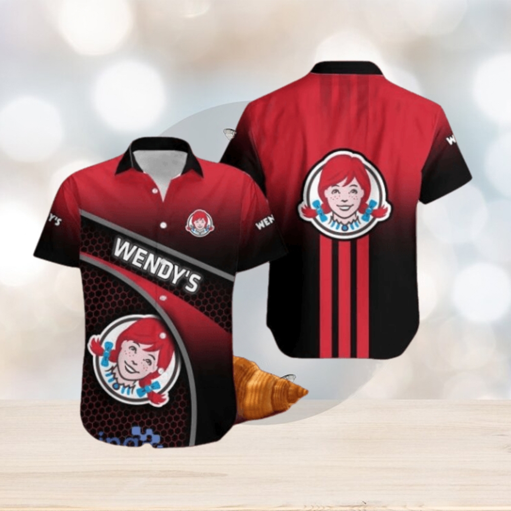 Wendy’s Black And Red V3 Hawaiian Shirt For Men And Women - Limotees