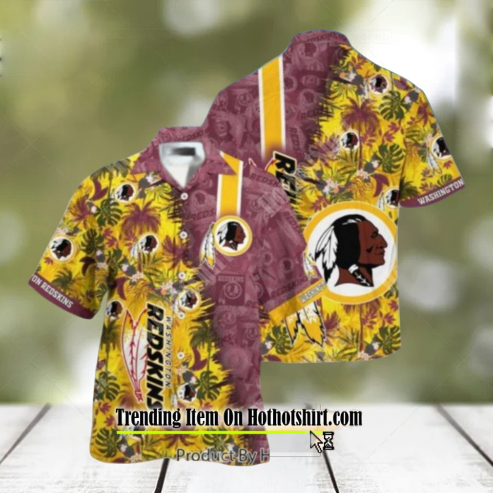 washington redskins nfl team football beach shirt summer button down hawaiian shirt - Limotees