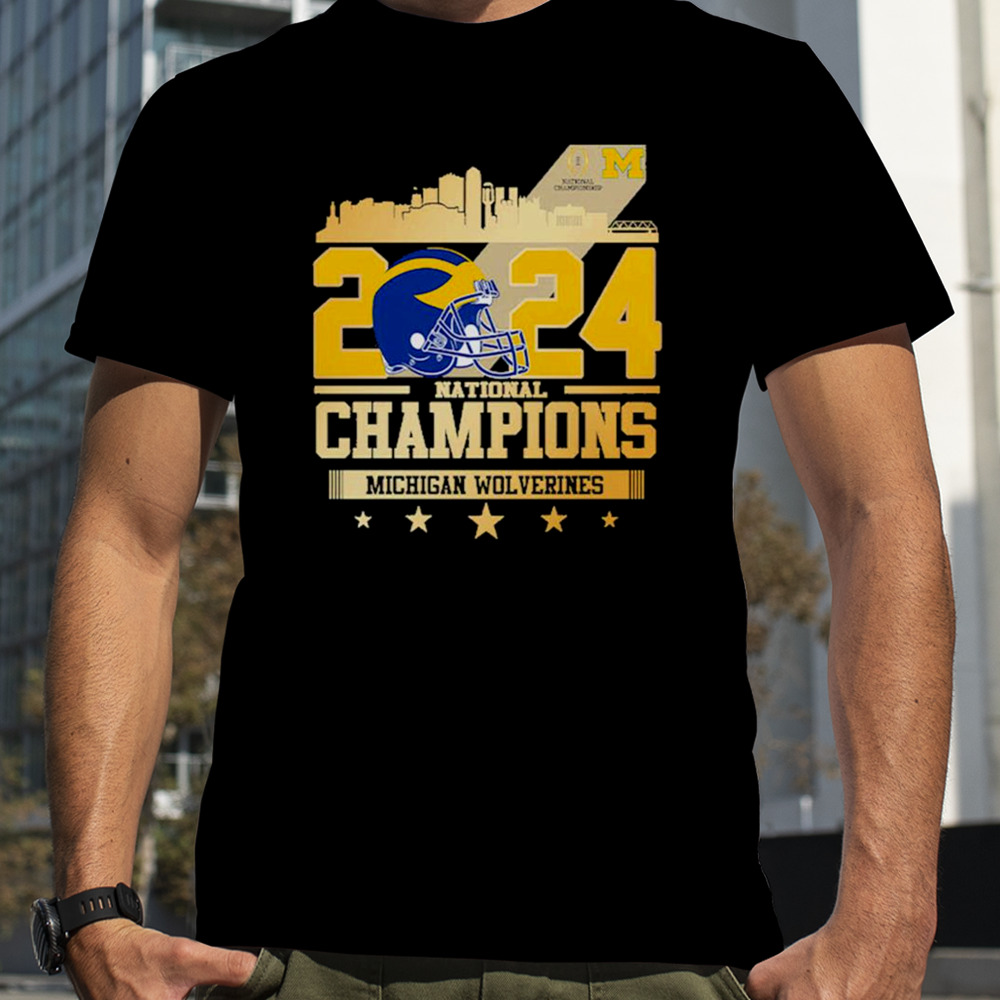 2024 National Champions Michigan Wolverines Football Helmet Shirt