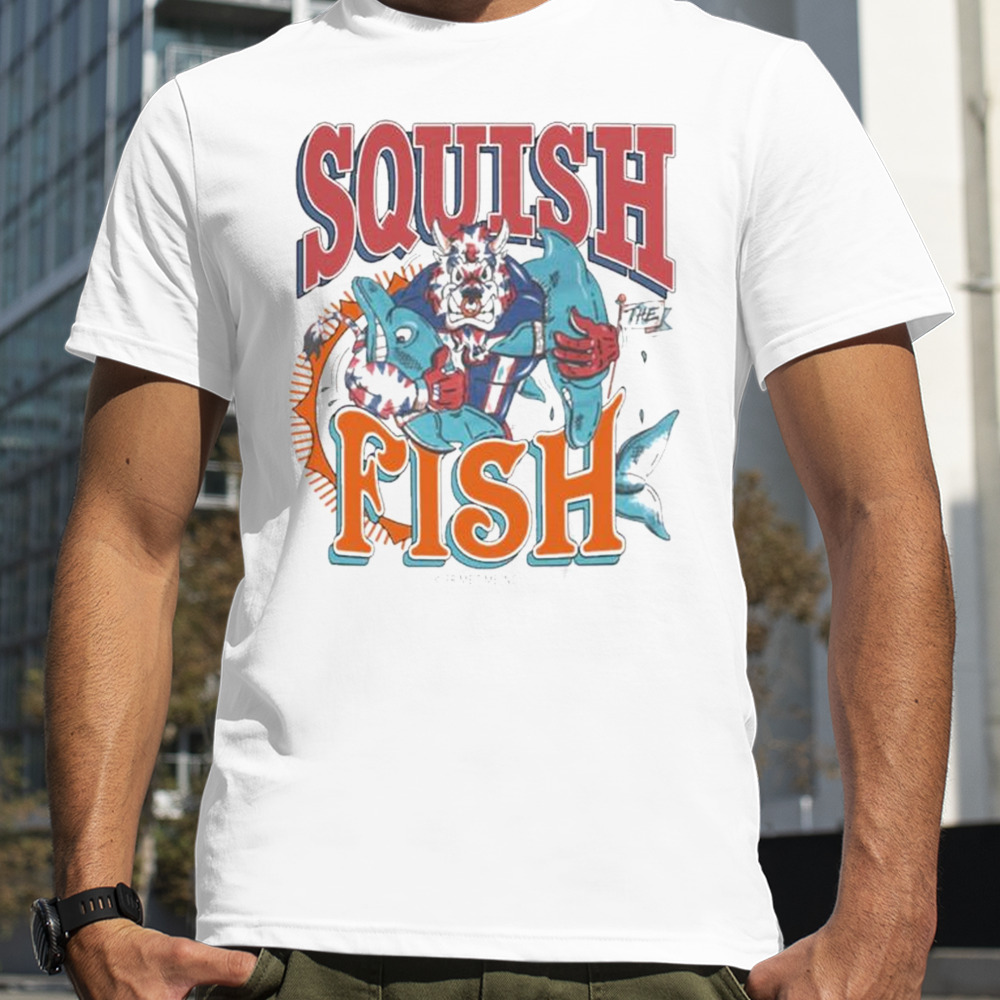 Vintage Buffalo Bills Squish The Fish 90s NFL Football Miami Dolphins T-Shirt