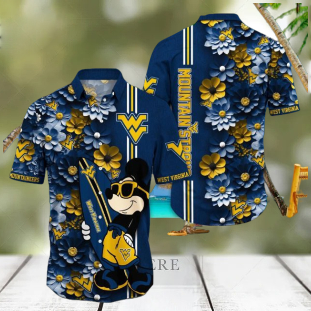 West Virginia Mountaineers Hawaiian Shirt Mickey Love Surfing Trending Summer Gift - Limotees