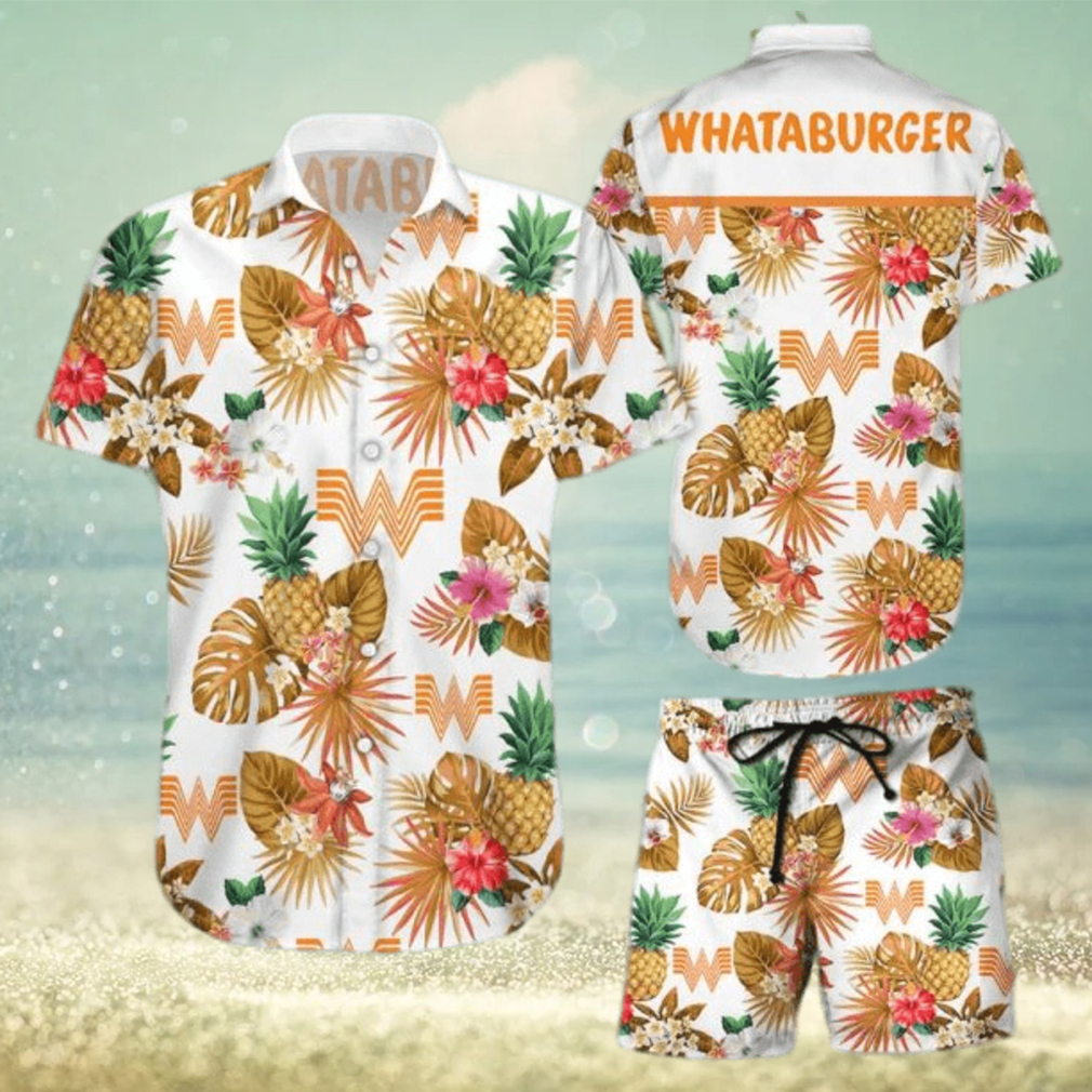 Whataburger Tropical Flower Aloha Hawaiian Shirt - Limotees