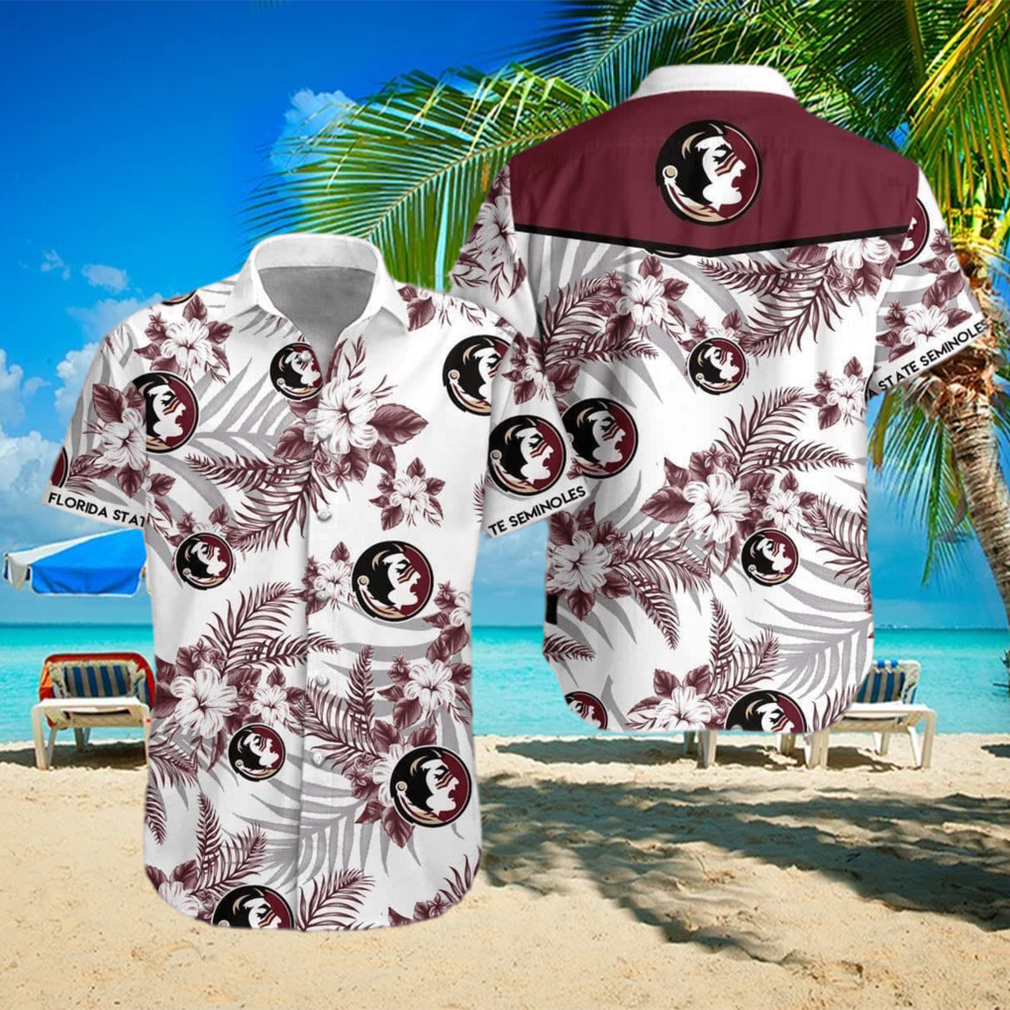 White NCAA Florida State Seminoles Hawaiian Shirt Practical Beach Gift For Him - Limotees