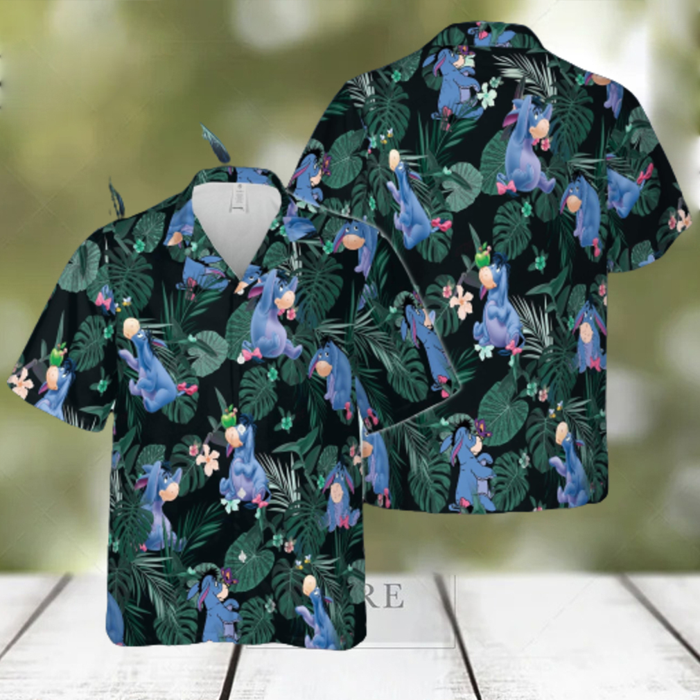 Winnie The Pooh Eeyore Hawaiian 3D Shirt For Men And Women Gift Short Sleeve Beach Shirt - Limotees