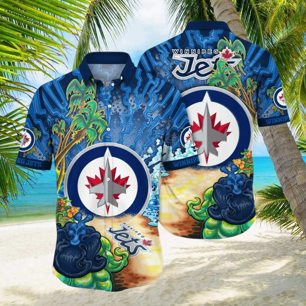 Winnipeg Jets NHL Flower Hawaiian Shirt For Men Women Best Gift For Fans hawaiian shirt - Limotees