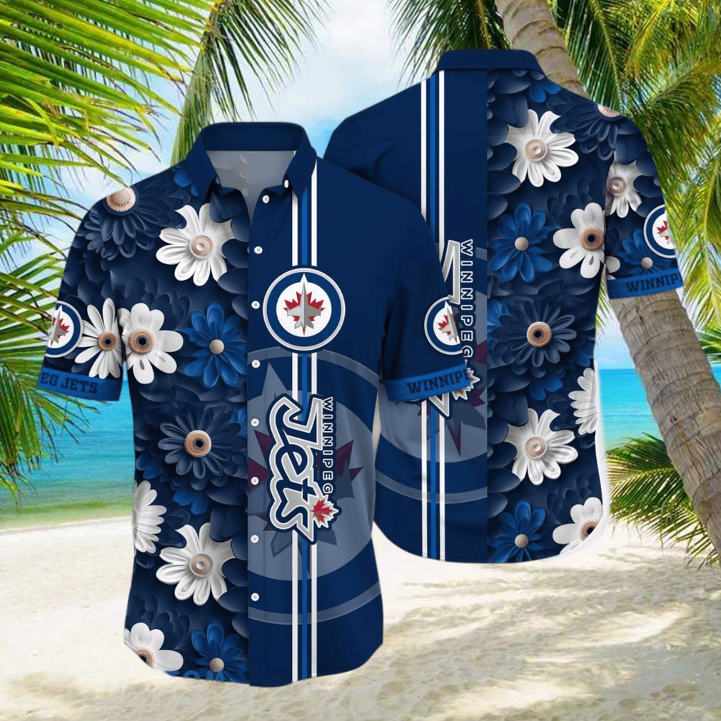 Winnipeg Jets NHL Flower Hawaiian Shirt For Men Women Gift For Fans hawaiian shirt - Limotees