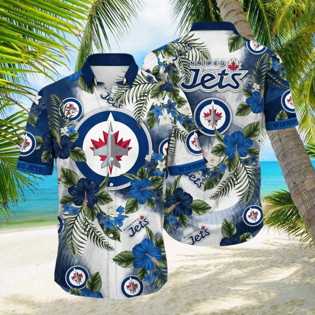 Winnipeg Jets NHL Flower Hawaiian Shirt For Men Women Style Gift For Fans hawaiian shirt - Limotees