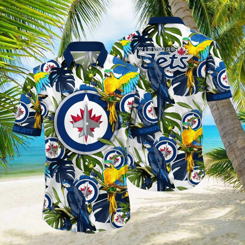 Winnipeg Jets NHL Flower Hawaiian Shirt Great Gift For Fans hawaiian shirt - Limotees