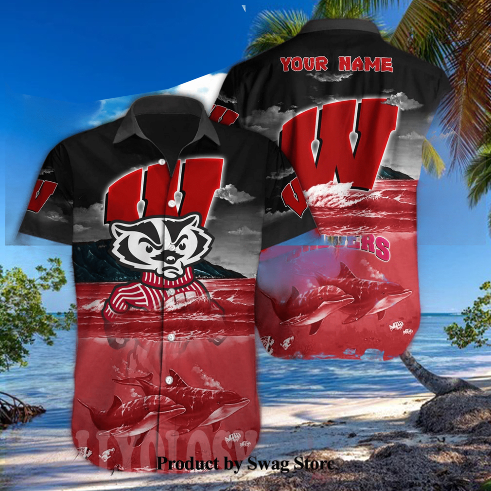 Wisconsin Badgers NCAA Unisex All Over Print Hawaiian Button Shirt - Limotees