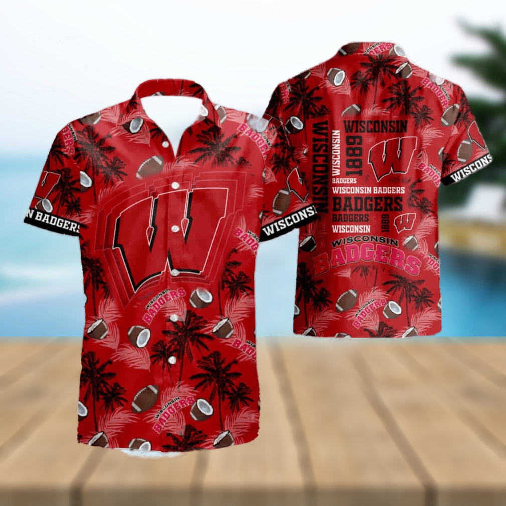 Wisconsin Badgers Ncaa Short Sleeve Aloha Hawaiian Shirt - Limotees